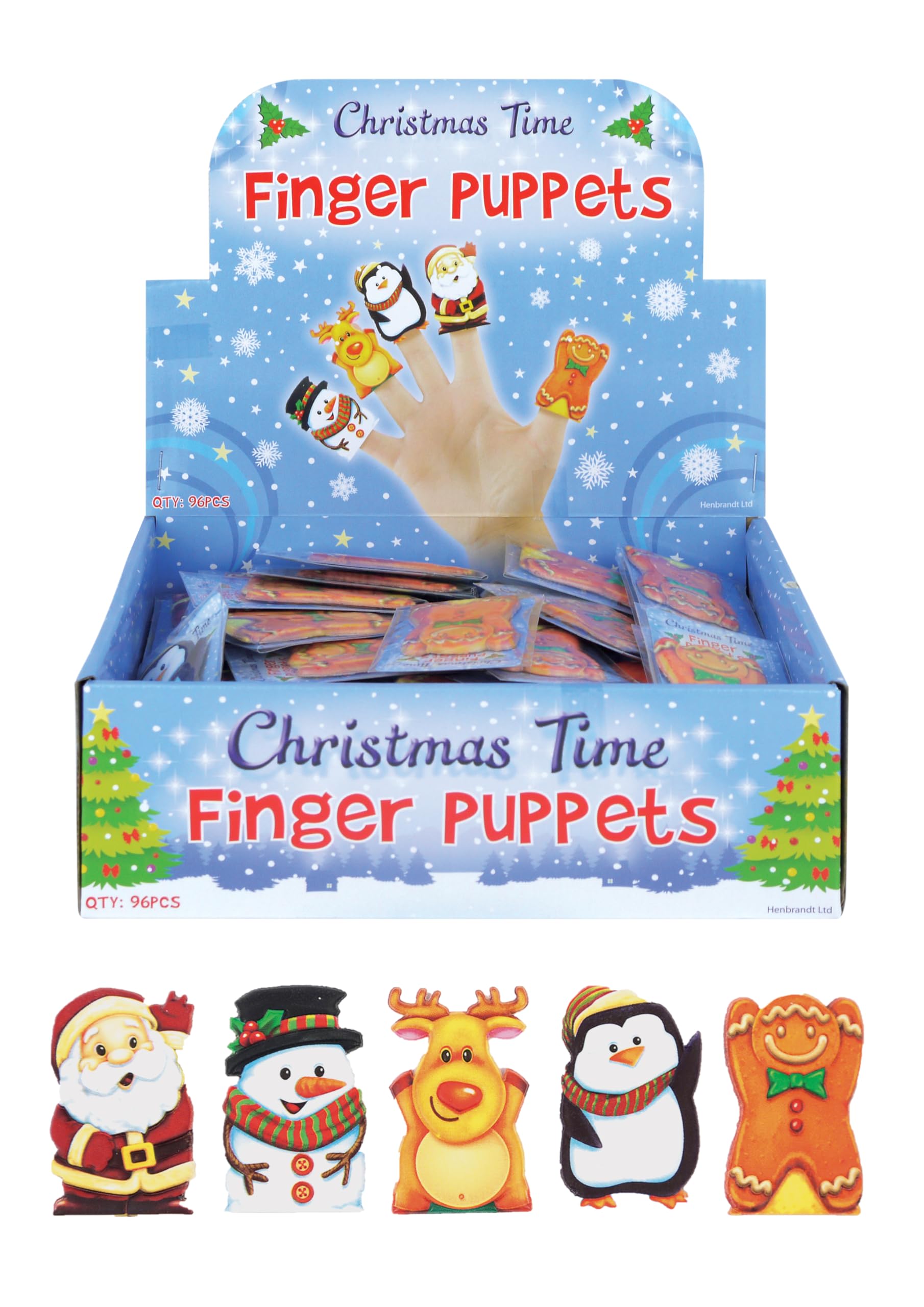 Henbrandt 5x Christmas Finger Puppets for Kids 5 Assorted Designs Children’s Sto