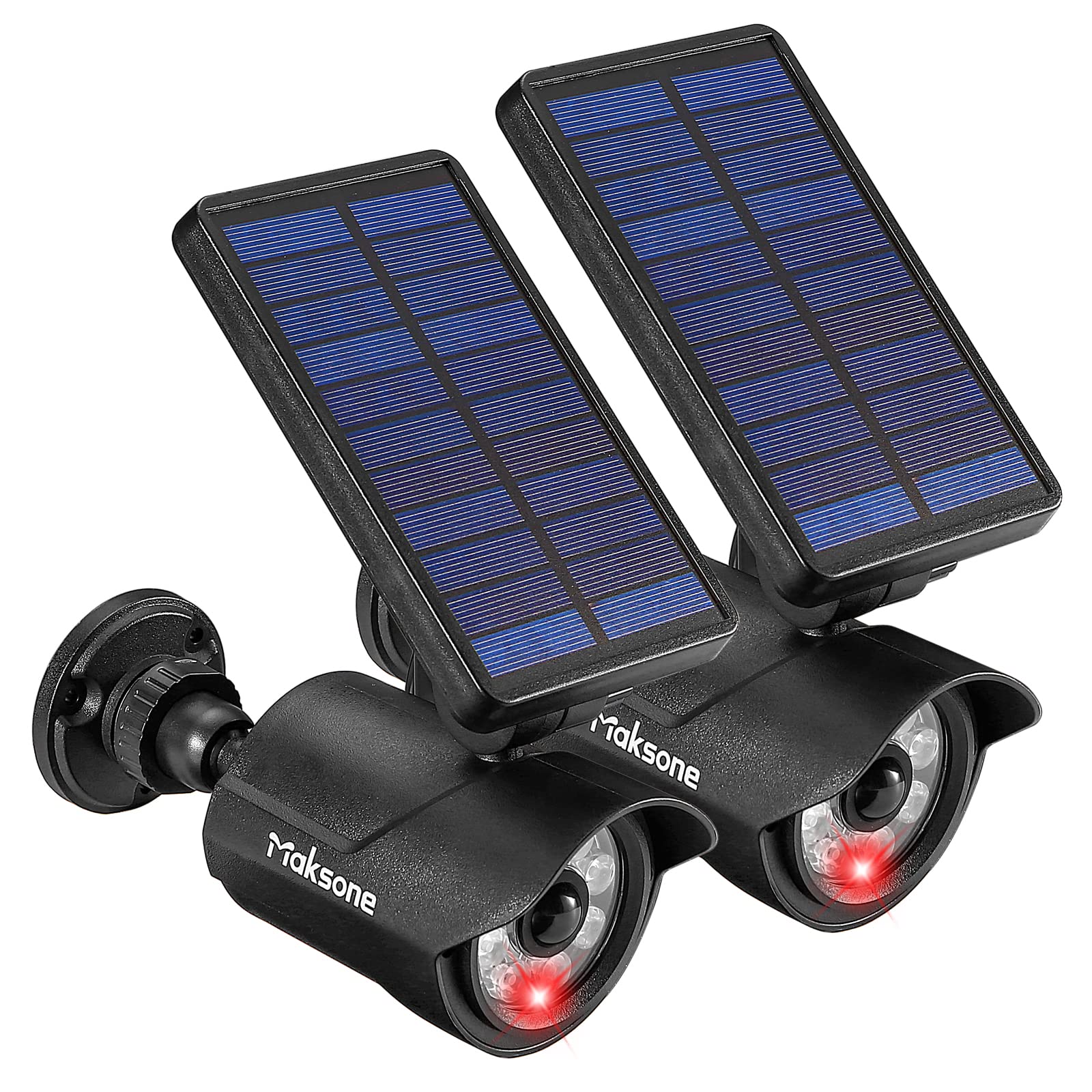 Maksone Solar Lights Motion Sensor Security Light METAL Finishing, Fake Camera R