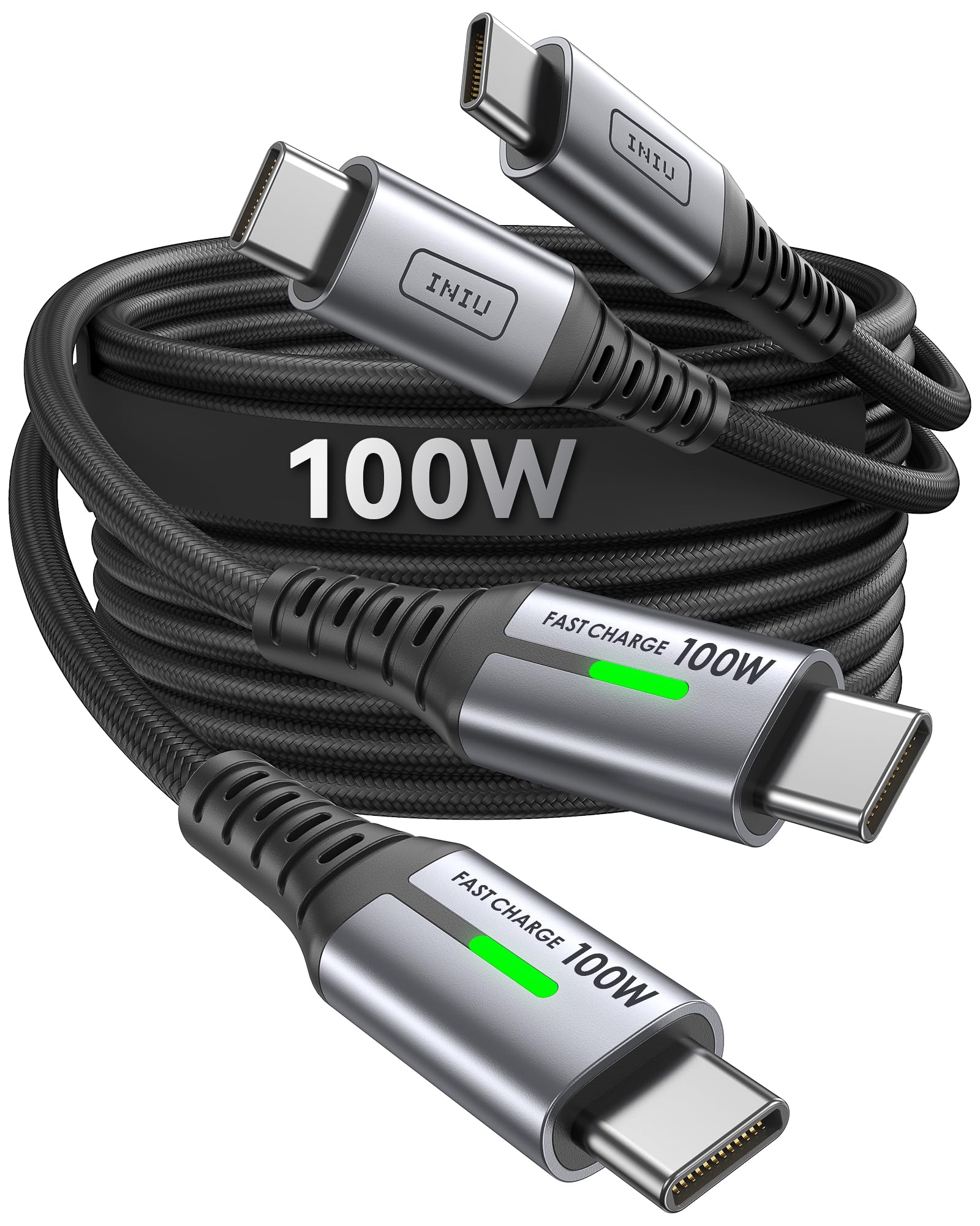 INIU 100W USB C to USB C Cable, [1 m + 1 m] Type-C PD 5A Cable Fast