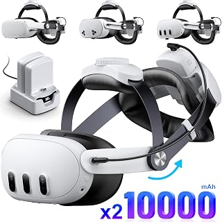Kawaye for Meta Quest 3S/3/2 Head Strap with 20000mAh (10000 x 2) Hot-Swap Batteries for 6-8H Playtime,Adjustable VR Headset Strap with Large Support Pad Enhanced Support Reduce Pressure-MQ2009