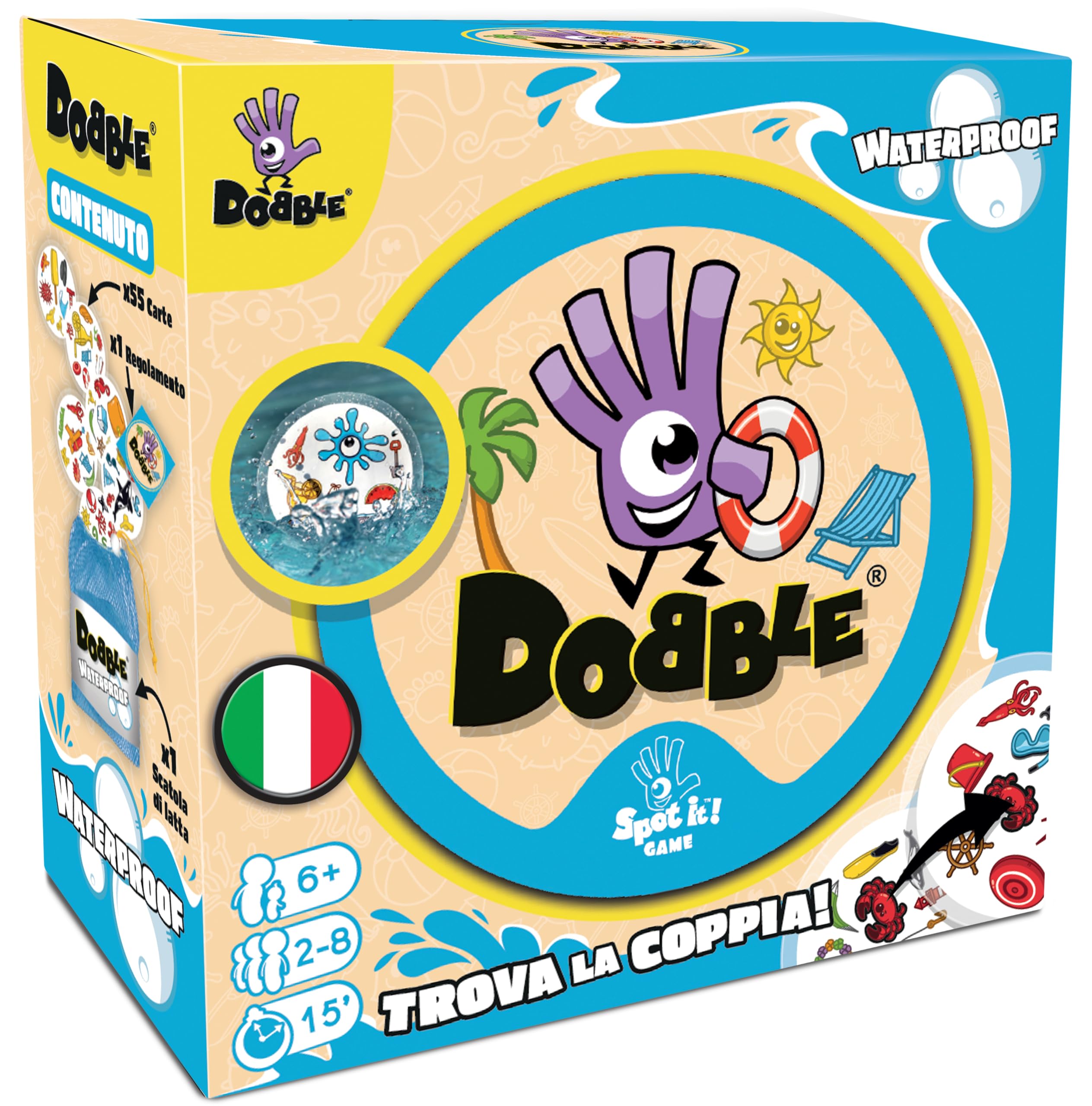Asmodee - DOBBLE WATERPROOF - Water Resistant Playing Cards