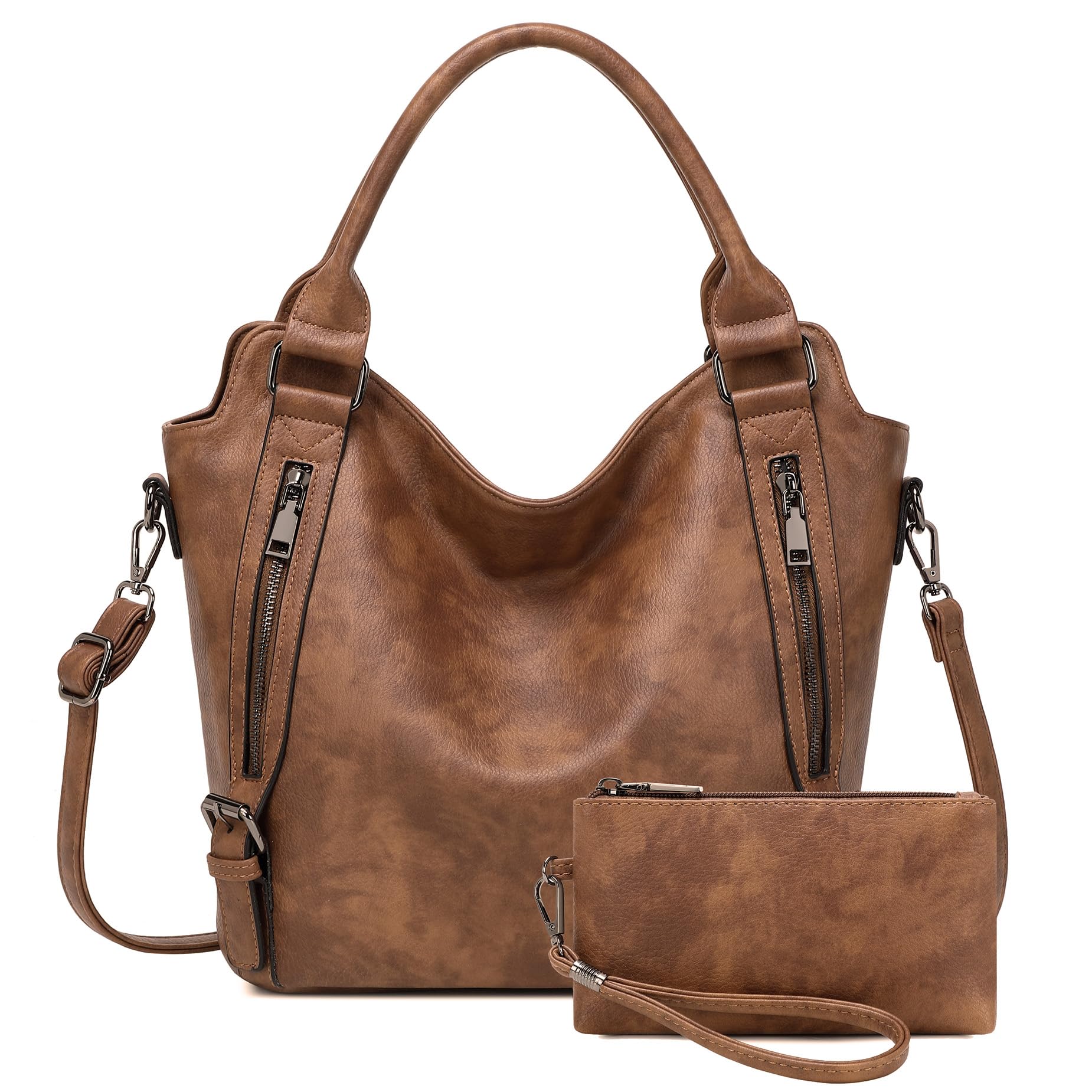 Hobo Bags for Women Handbags Ladies Boho Shoulder Bag Designer Purses Vegan Leat