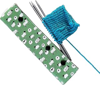 DPN Needle Cozy, Double Pointed Needle Holder, Case for Sock, Glove or Hat Knitting (Woolly Sheep)