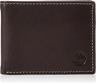 Timberland Men's Wellington Leather Rfid Bifold Commuter Security Wallet, brown, One Size