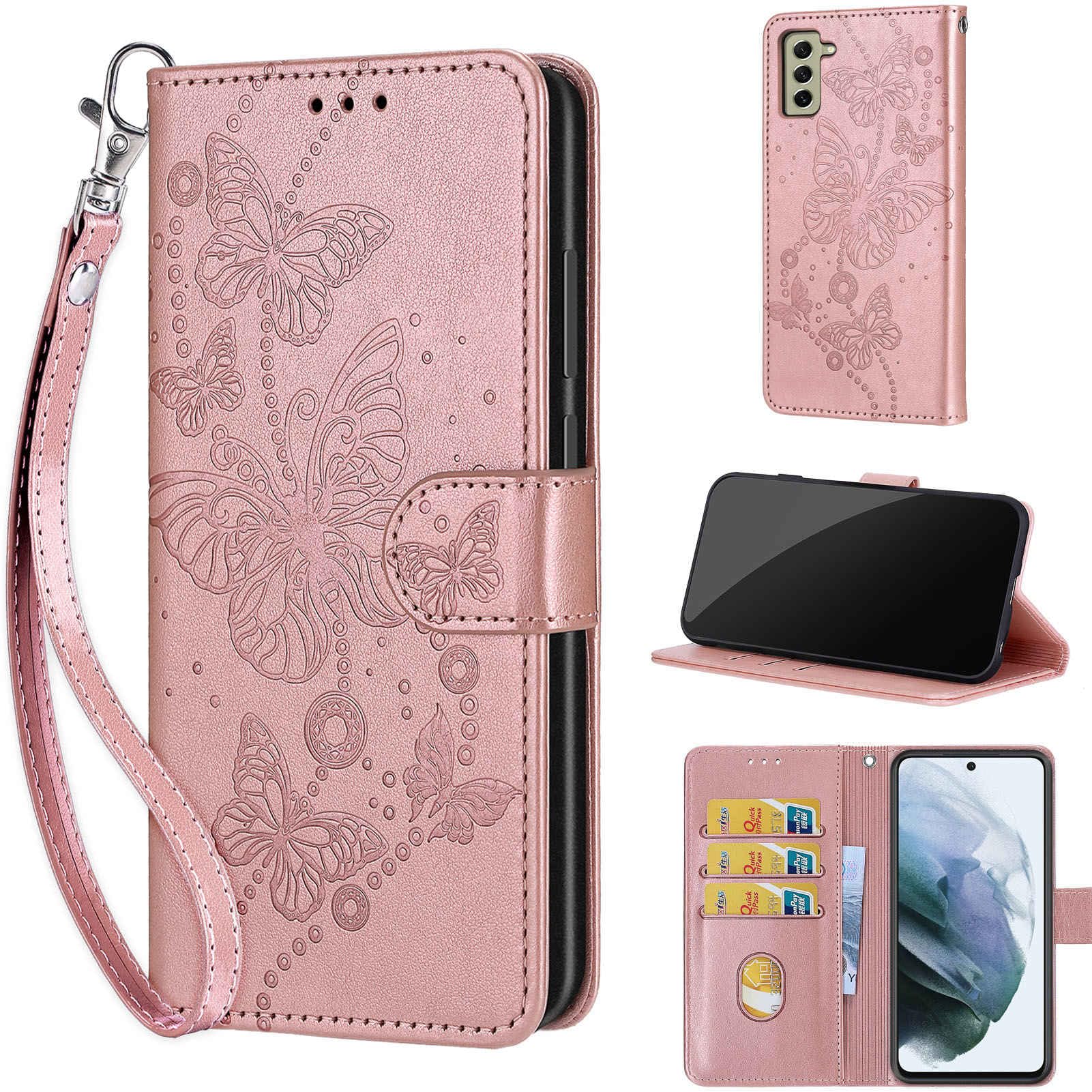 TOMYOU Mobile Phone Case for Samsung Galaxy S21 FE Case, Butterfly Rose