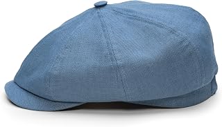 Sterkowski Model Rowdy | 100% Linen Newsboy Cap for Men and Women | Airy 8 Panel Paperboy Cap