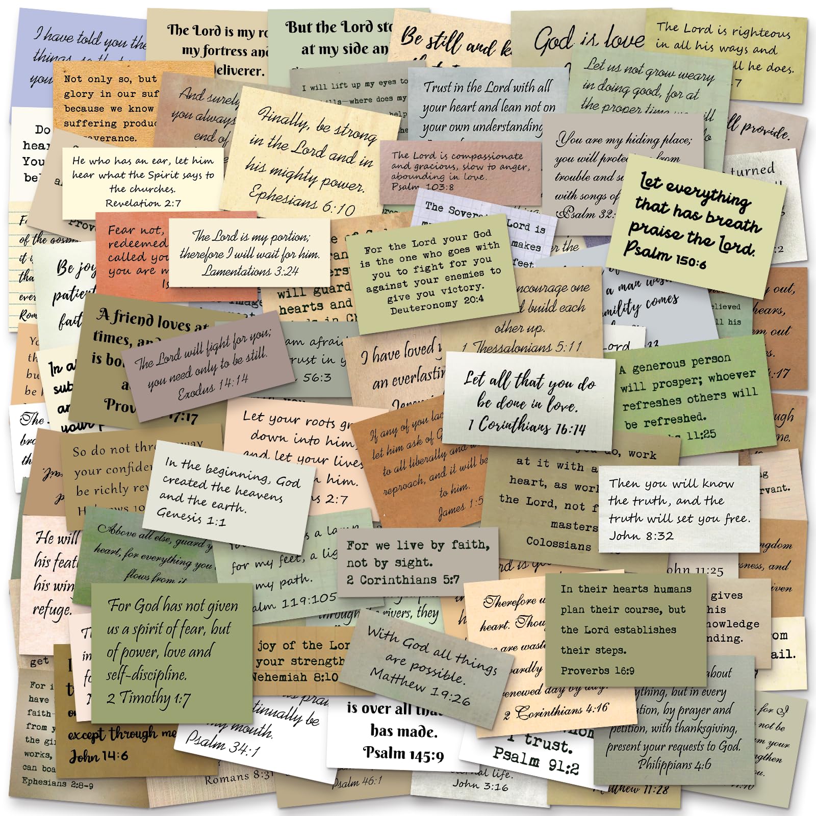 Bible Verse Stickers, Vintage Christian Quotes (120 PCS Unique (Mix 1)) | Typewr