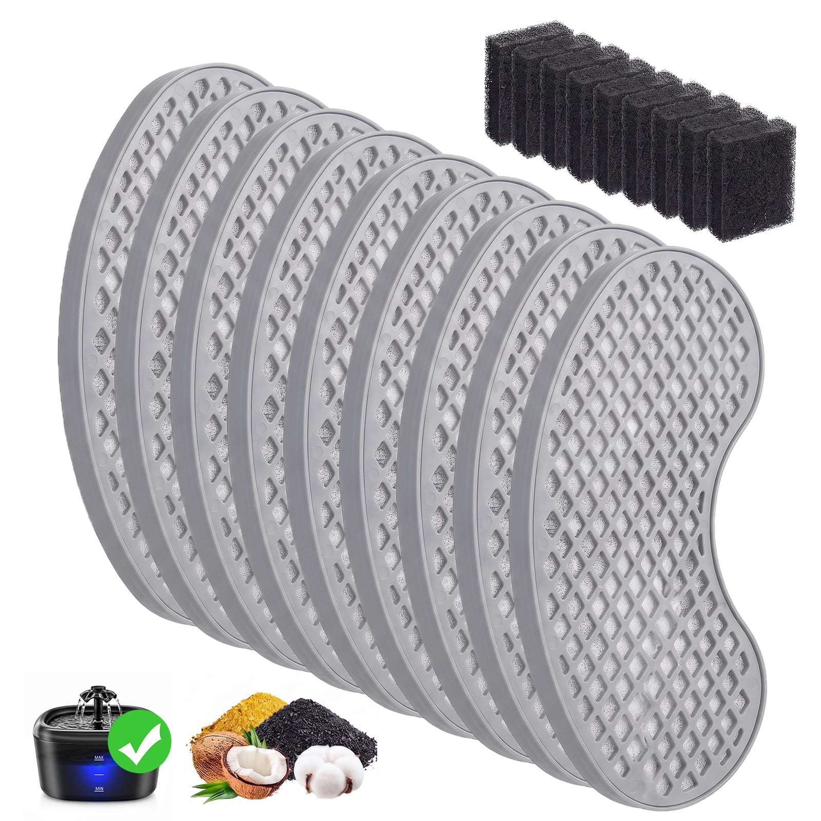 Nenozi 9 * 9 Filters for Cat Water Fountain Pet Water Dispener