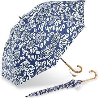 Ogawa 54355 Long Umbrella, For Rain or Shine, Hand Opening, 19.7 inches (50 cm), Hippo Print Store, Azizai (Retaining Navy Blue/Tomekon), UV Reduction & Light Shielding Rate, More Than 99% UV