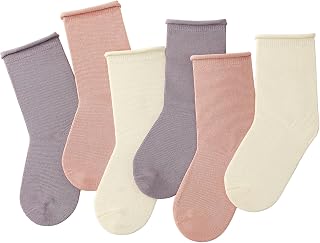 JAKIDAR Girls Crew Seamless Socks Kids Casual Dress Cotton Socks 6 Pairs