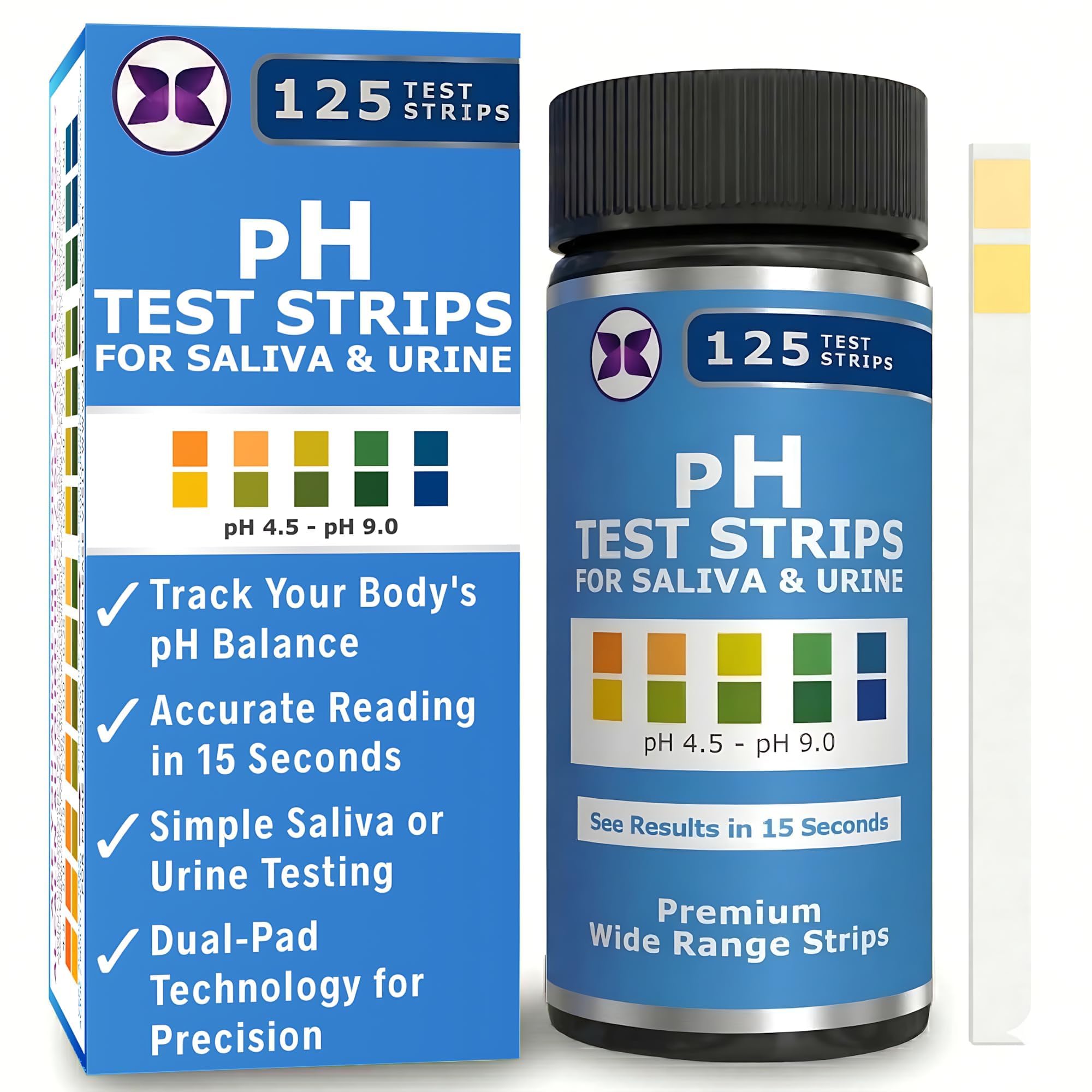 pH Test Strips for Testing Alkaline and Acid Levels in The Body. Track & Monitor