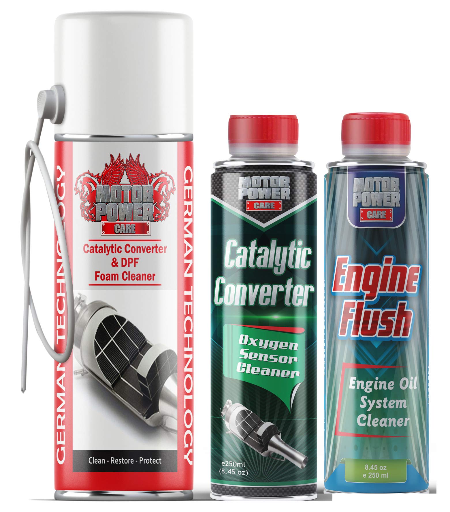 MotorPower Care P0420 P0430 Catalytic Converter Cleaner Kit — 3-Step Fix: Fuel A