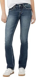 Silver Jeans Co. Womens Suki Mid Rise Slim Bootcut Jeans