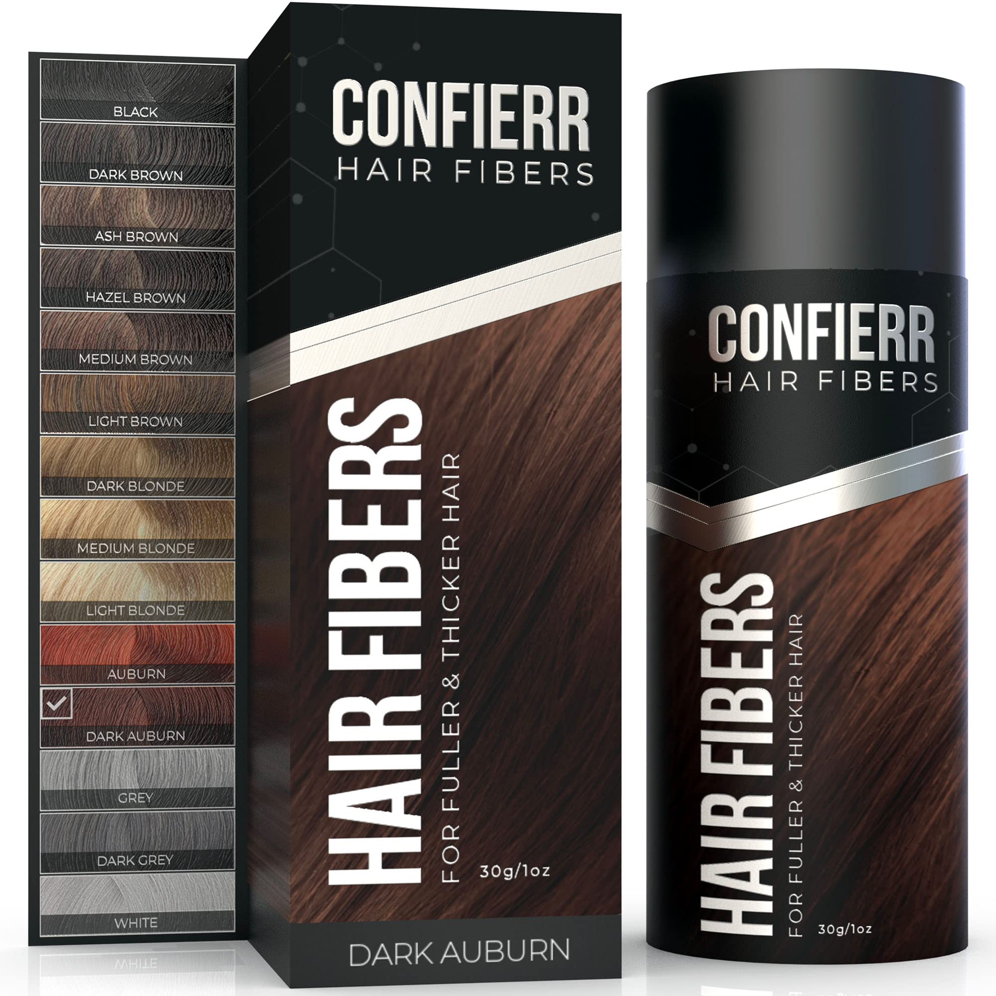 Hair Fibers for Men & Women (30 Grams, Dark Auburn) - Fill In Fine Hair for Inst