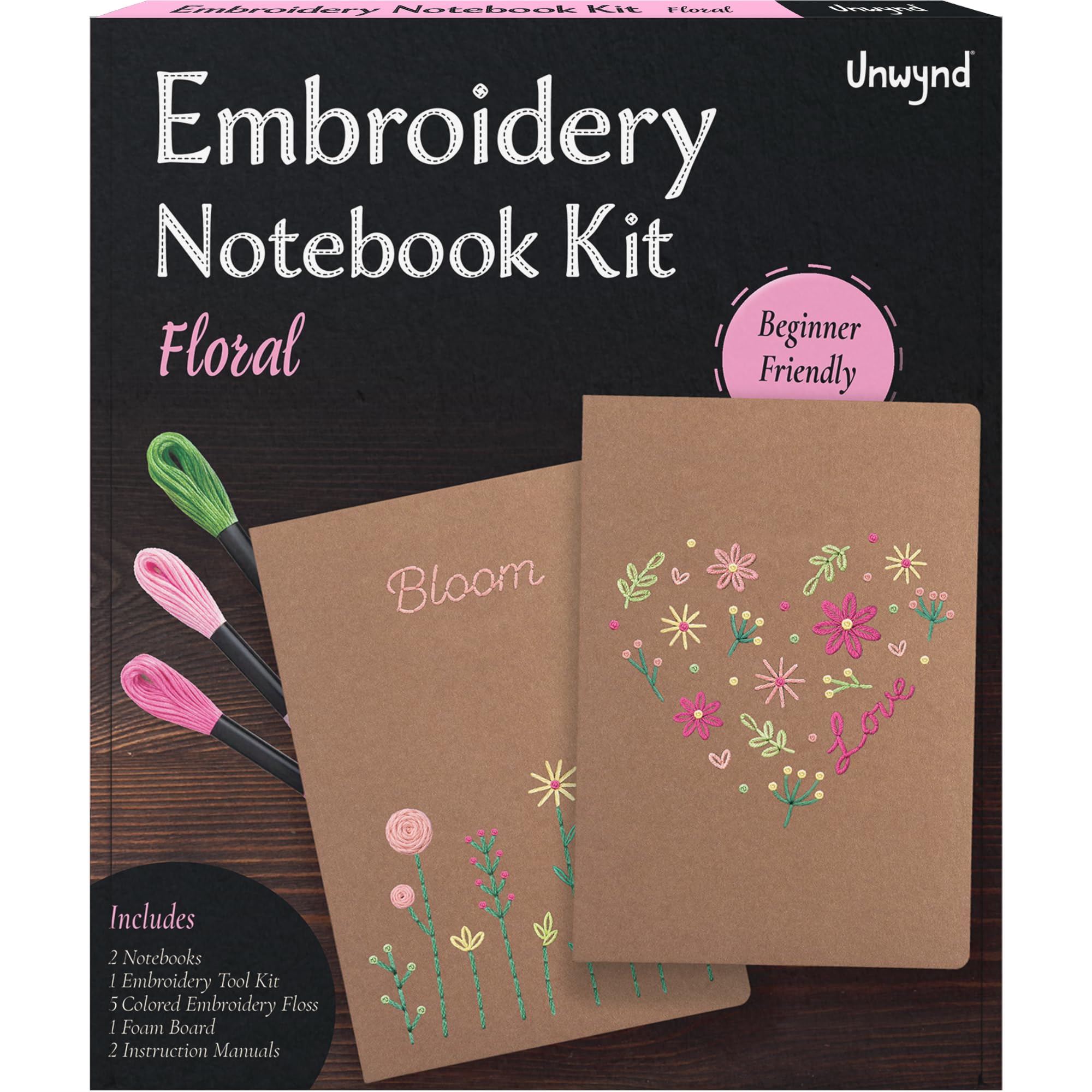 Unwynd embroidery beginner kit, cross stitch kits for adults, needlepoint | Flor