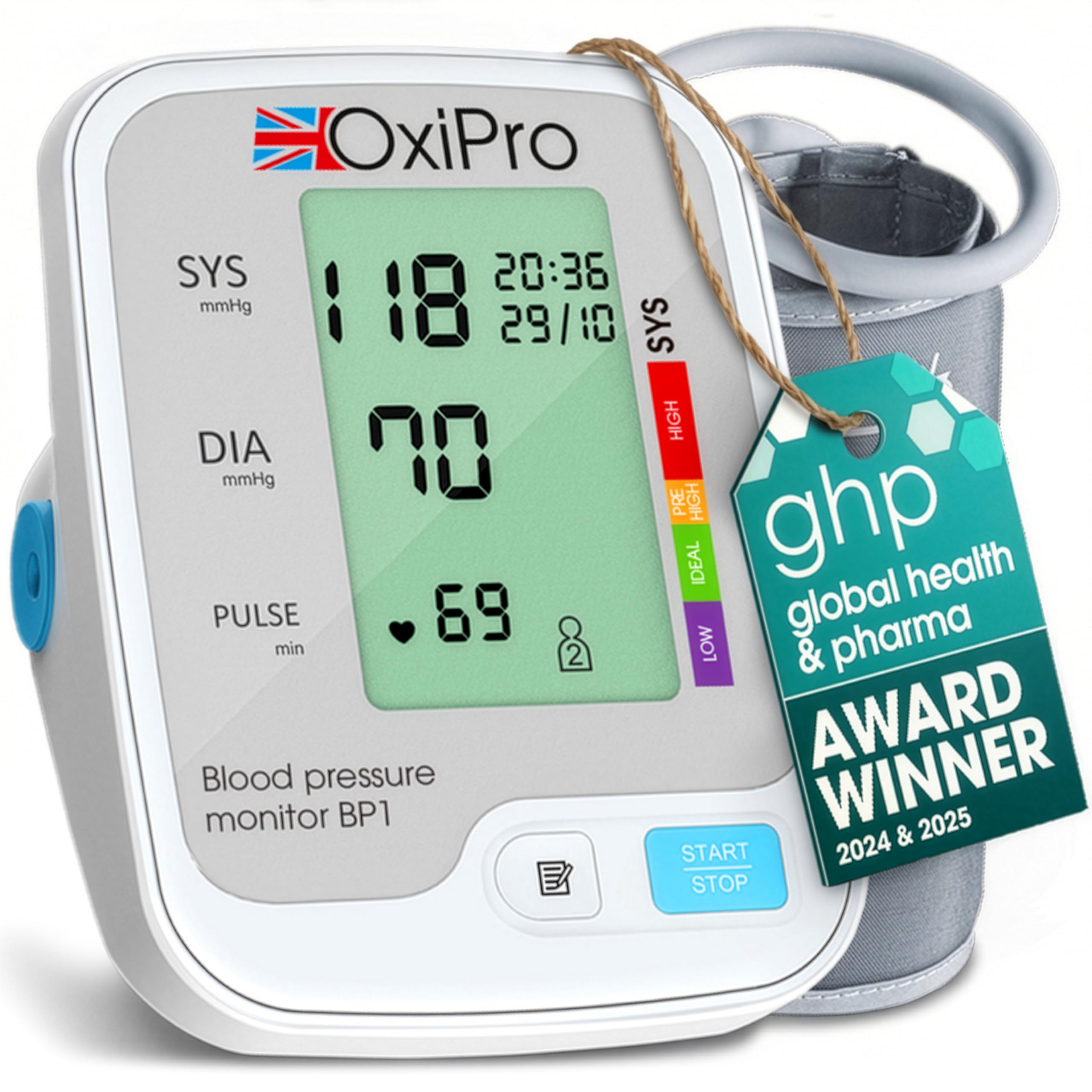 OxiPro BP1 Blood Pressure Monitors - Health & Pharma Recommended - BP Blood Pres