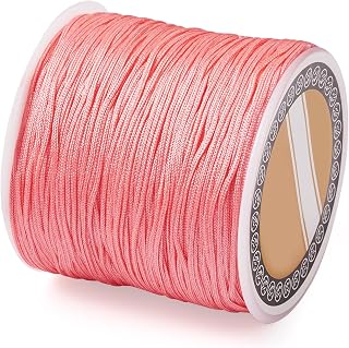 100 Yards 0.8mm Nylon Cord Light Salmon Nylon Cord for Beading, Chinese Knotting, Macramé, Jewelry Making, Kumihimo, Packaging Supplies and DIY Crafts