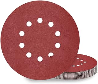KONGMING 10 Pcs 225mm Sanding Discs 180 Grit 10 Hole