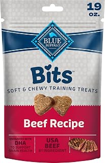 Blue Buffalo Bits Beef Training Treats, 19 oz | Real Beef First, DHA for Cognitive Development, No Chicken By-Product Meals, Free from Red Dye 40
