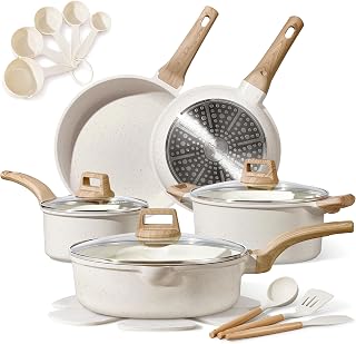 CAROTE 20pcs Pots and Pans Set, Nonstick Cookware Sets | Induction Cooking, Ultra Durable, Easy to Clean, Even Heating, All-Stovetop Compatible, PFOA-Free Kitchen Set