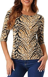 Allegra K Women's Basic Striped Top Basic Striped Top