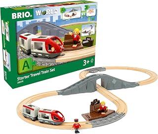 BRIO World Starter Train Set for Kids, 22 Piece Wooden Railway Toy with Figure 8 Track, Travel Train, Tunnel and Station, Ages 3 Years and Up
