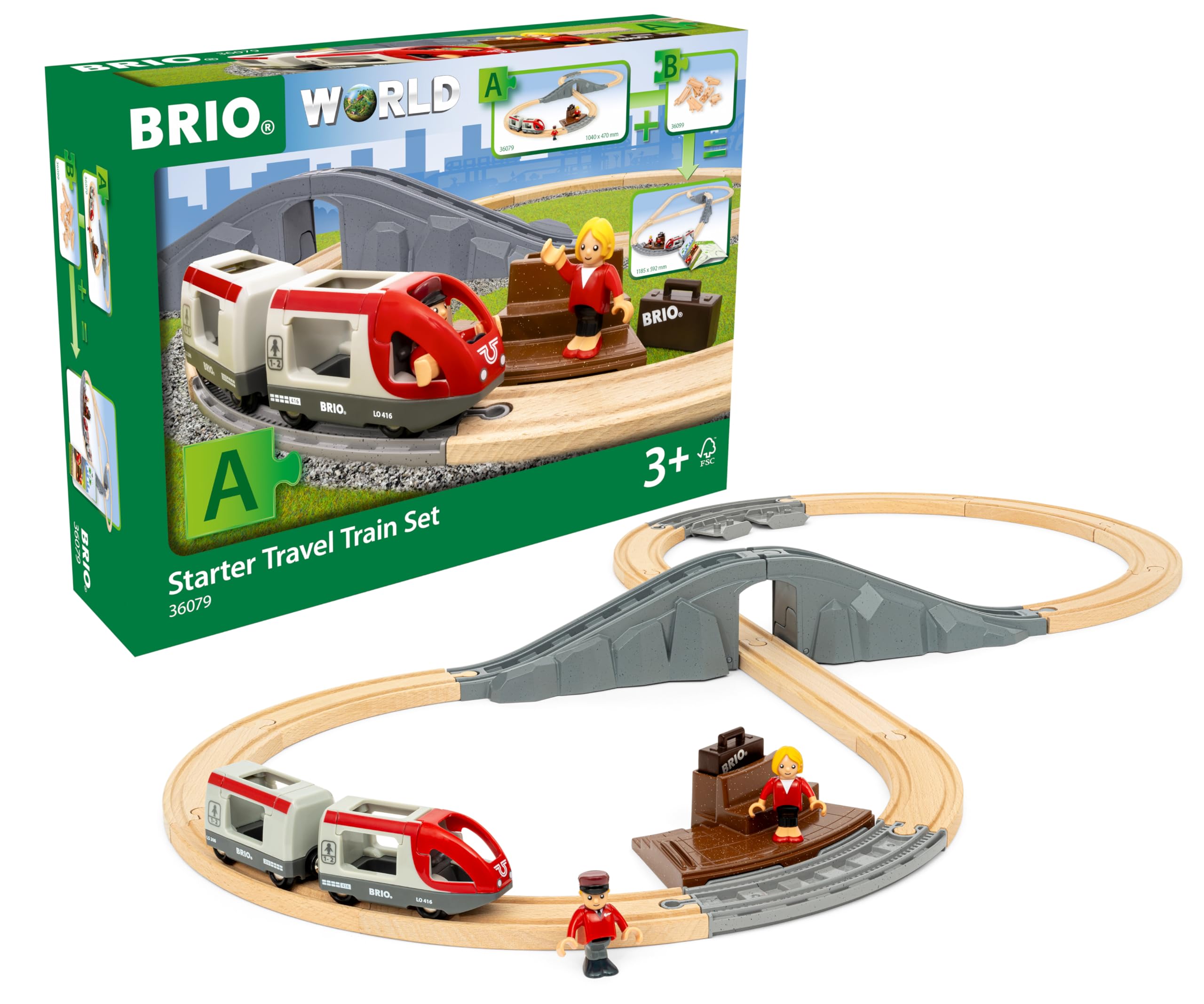 BRIO World Starter Train Set for Kids, 22 Piece Wooden Railway Toy with Figure 8