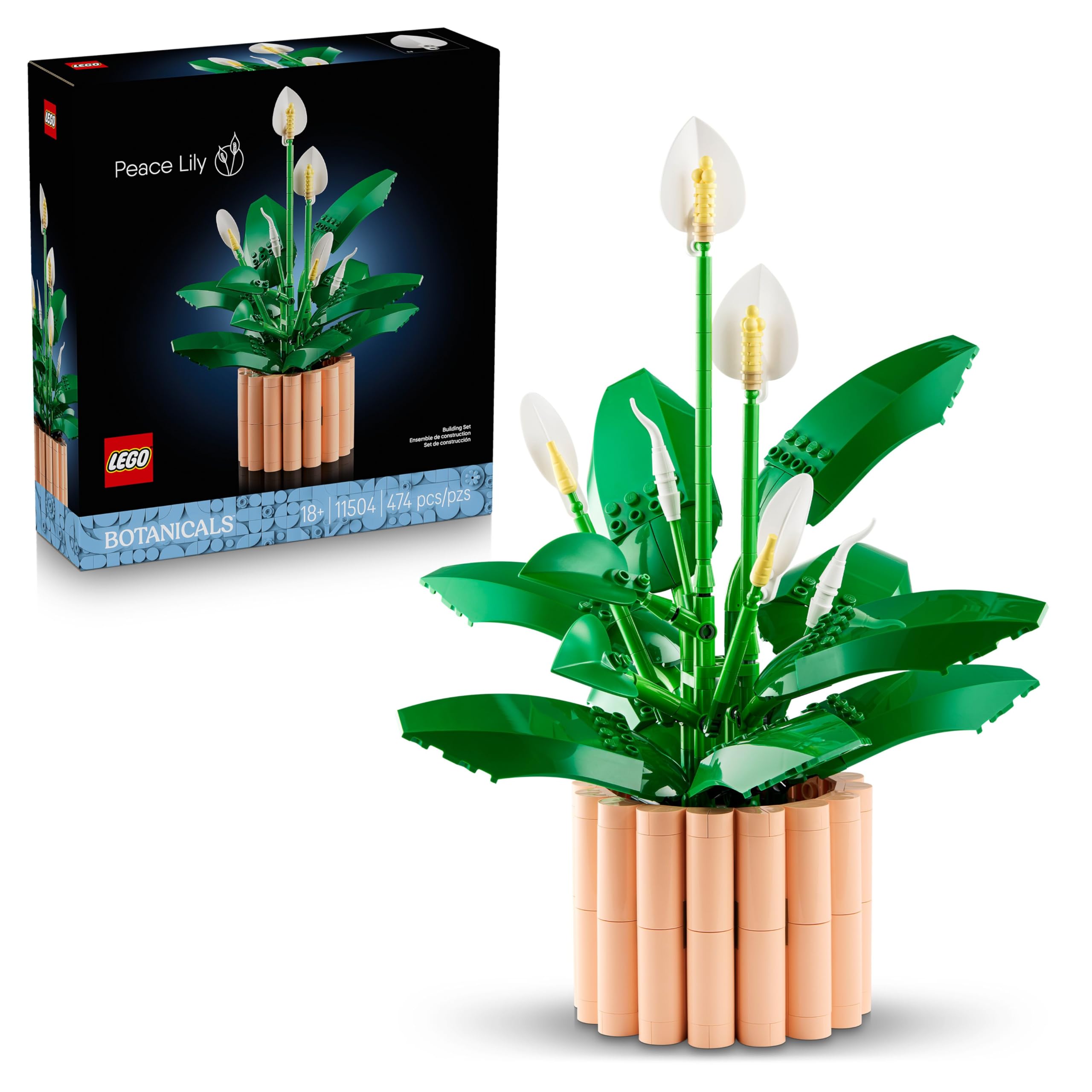 LEGO Botanicals Peace Lily 11504 | Set for Adults, Artificial Potted Plant, Faux