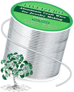 FIVEIZERO 14 Gauge Wire Aluminum Craft Wire,164ft Sliver Jewelry Wire | Bendable Metal Wire;1.5mm Wire for Jewelry Making,Wire Wrapping,Floral Sculptures,Clay &amp; Christmas Ornaments Crafting