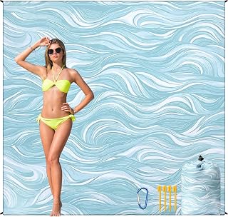 HIHOHO Beach Blanket Waterproof Sandproof Quick Drying Mat for 1-8 Adults