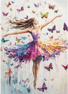 Dancing Girl Diamond Art Painting Kits for Adults - Full Drill Diamond Dots Paintings for Beginners, Round 5D Paint with Diamonds Pictures Gem Art Painting Kits DIY Adult Crafts Kits 12x16inch