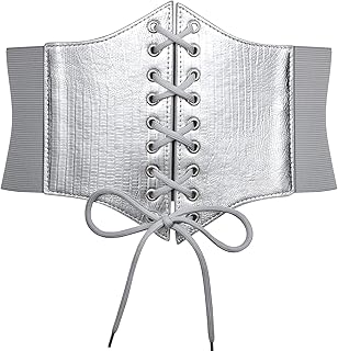 JasGood - Women's lace up corset, elastic and wide, ideal for Halloween parties and other events
