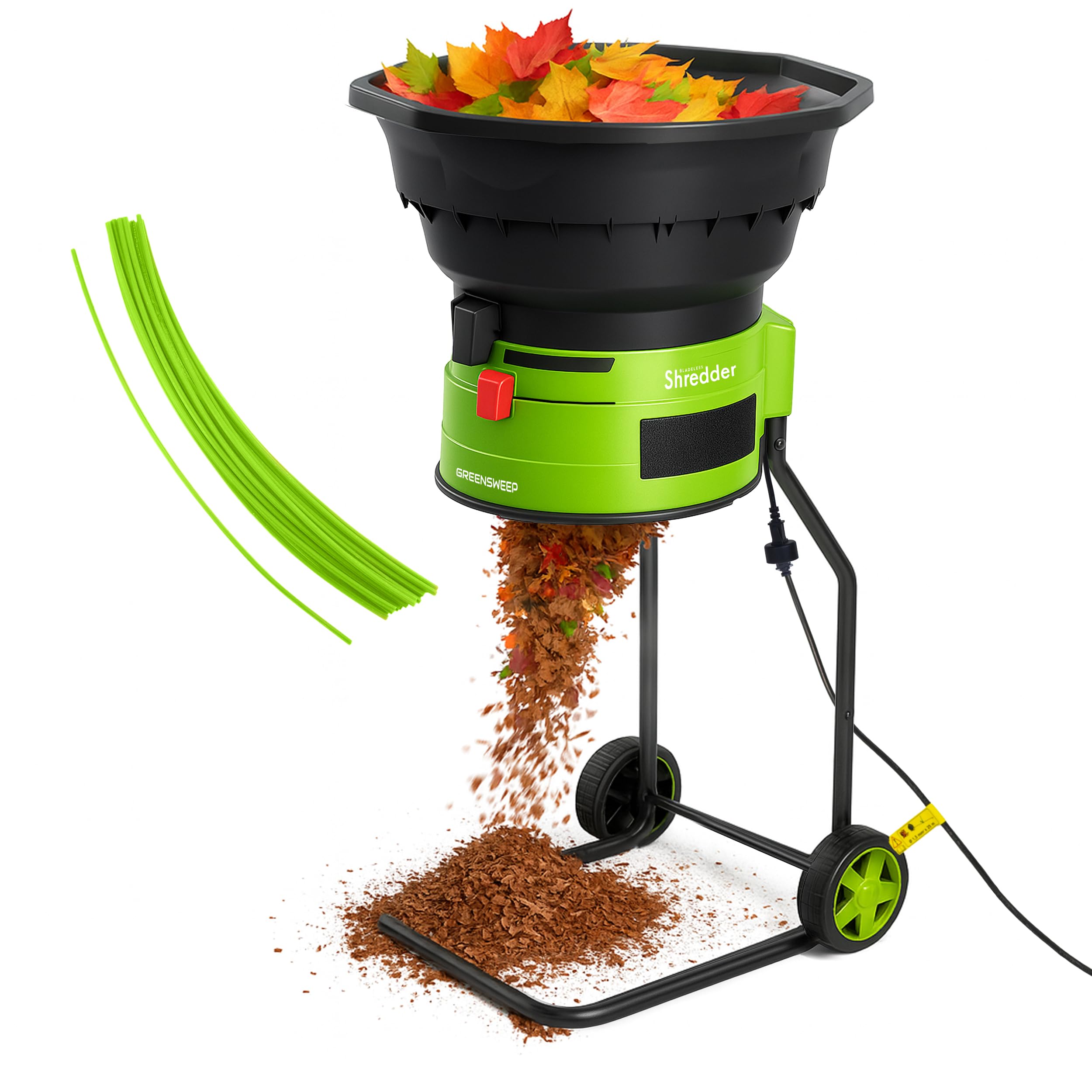 GreenSweep XL Bladeless Leaf Shredder & Mulcher | Powerful 15 Amp, 9,000RPM Moto