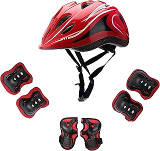 HENXING Kids Helmet Knee Elbow Pads Wrist Guard Sport Protective Gear Adjustable Scooter Skateboard Roller Bike Skate Cycling Safety Set for Boy Girl