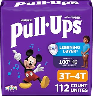 Pull-Ups Boys' Potty Training Pants, 3T-4T (32-40 lbs), 112 Count