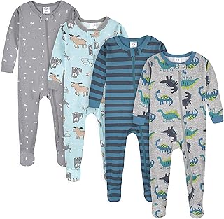 Gerber Baby Boys 4-pack Footed Pajamas Baby and Toddler Sleepers (pack of 4)