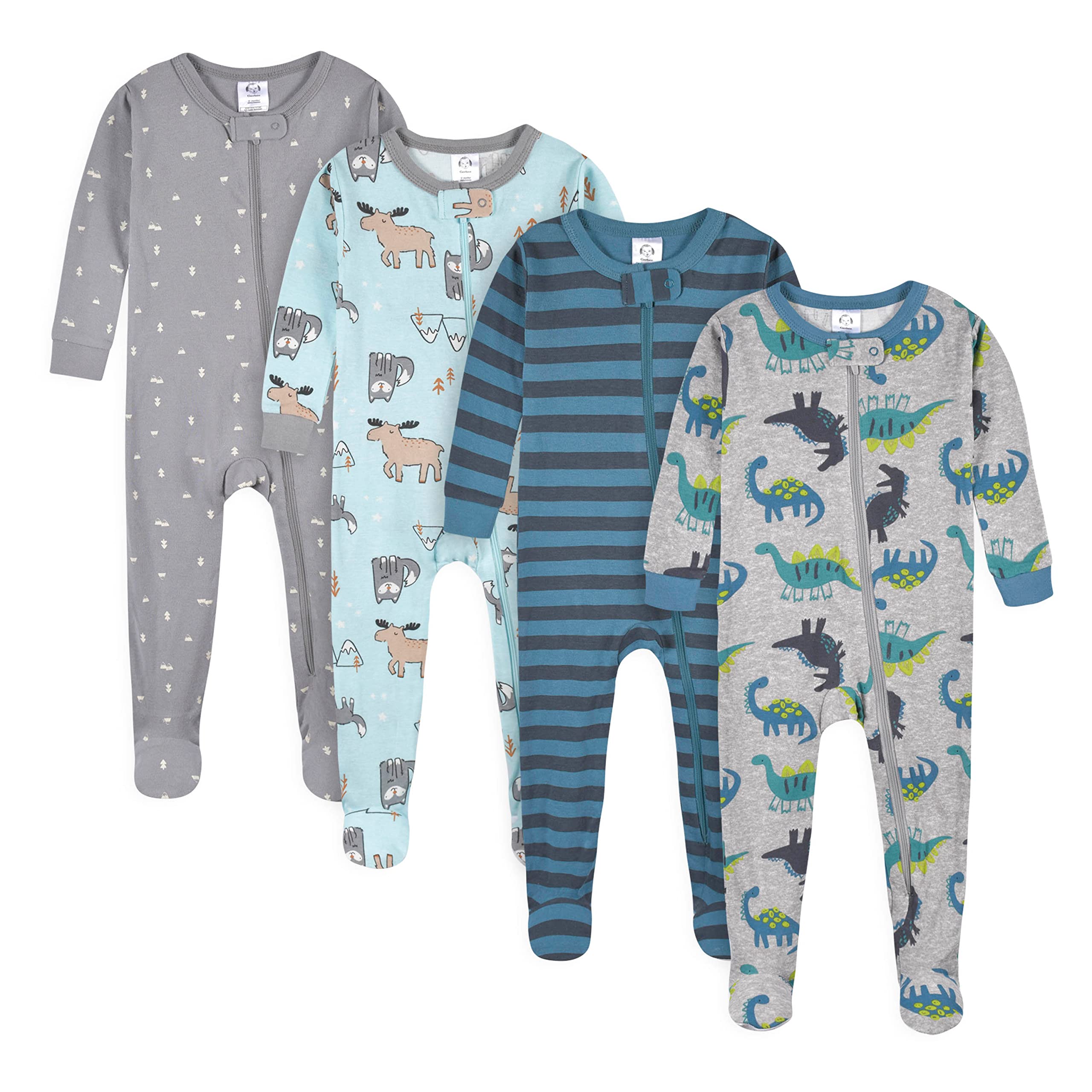Gerber Baby Boys 4-pack Footed Pajamas Baby and Toddler Sleepers (pack of 4)