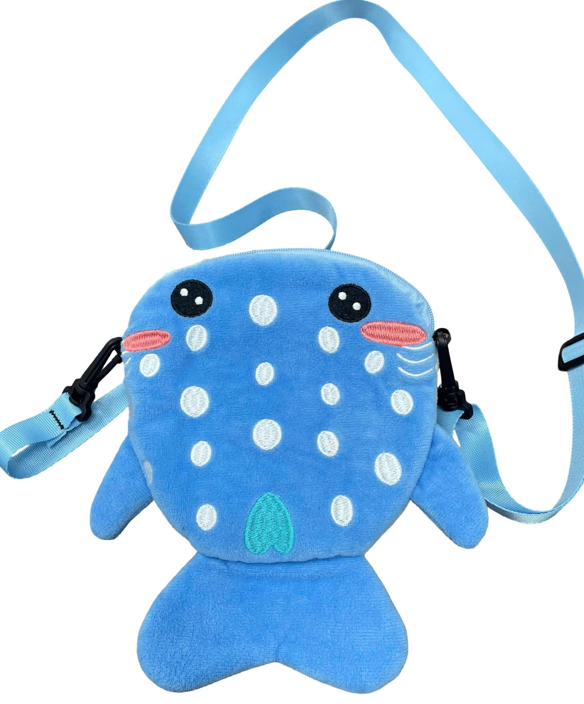Whale Shark Crossbody Bag – Ocean Plush Blue Purse – Cute Sea Creature Coin Bag 