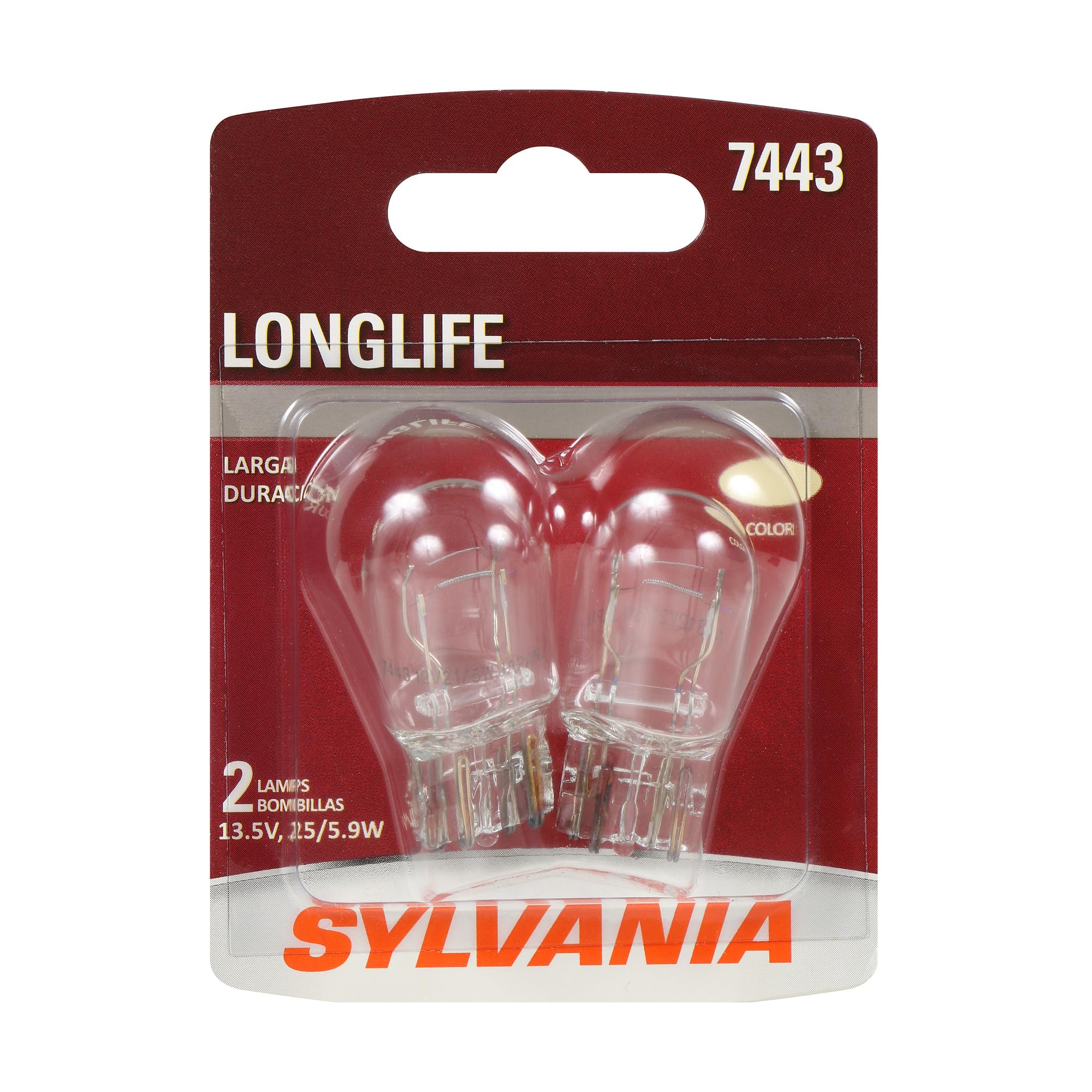 SYLVANIA 7443 Long Life Miniature Bulb, Daytime Running Light, 2 Bulbs | Dependa