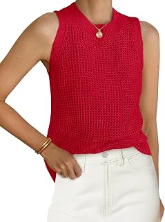 PrettyGarden Women's Summer Crocheted Knitted Jumper Top