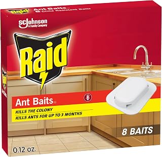 Raid Ant Killer Baits, For Household Use, Child Resistant, 8 Count | Kills the Colony, Keeps Killing Ants for Up to 3 Months, For Indoor Home Use