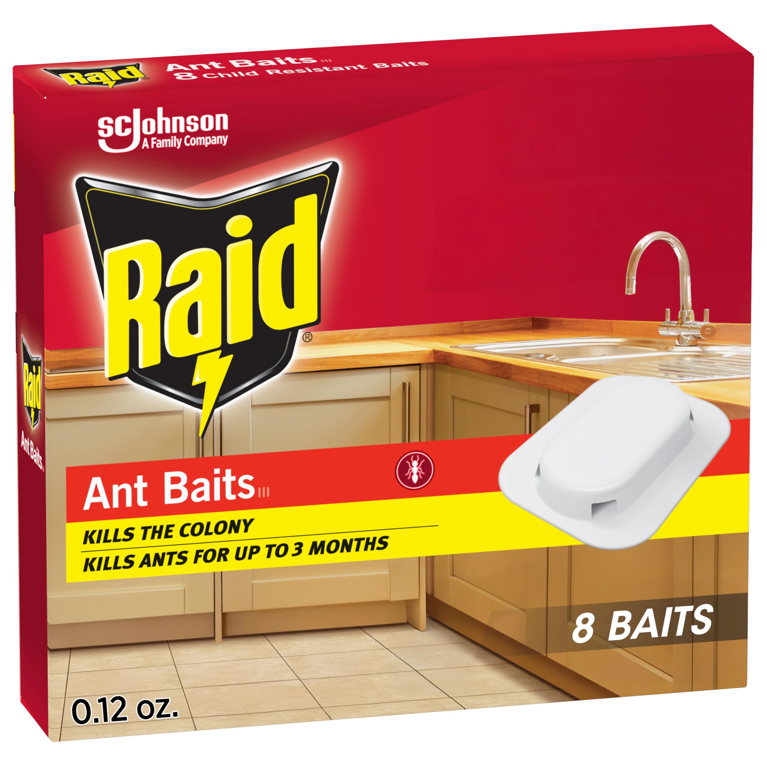 Raid Ant Killer Baits, For Household Use, Child Resistant, 8 Count | Kills the C