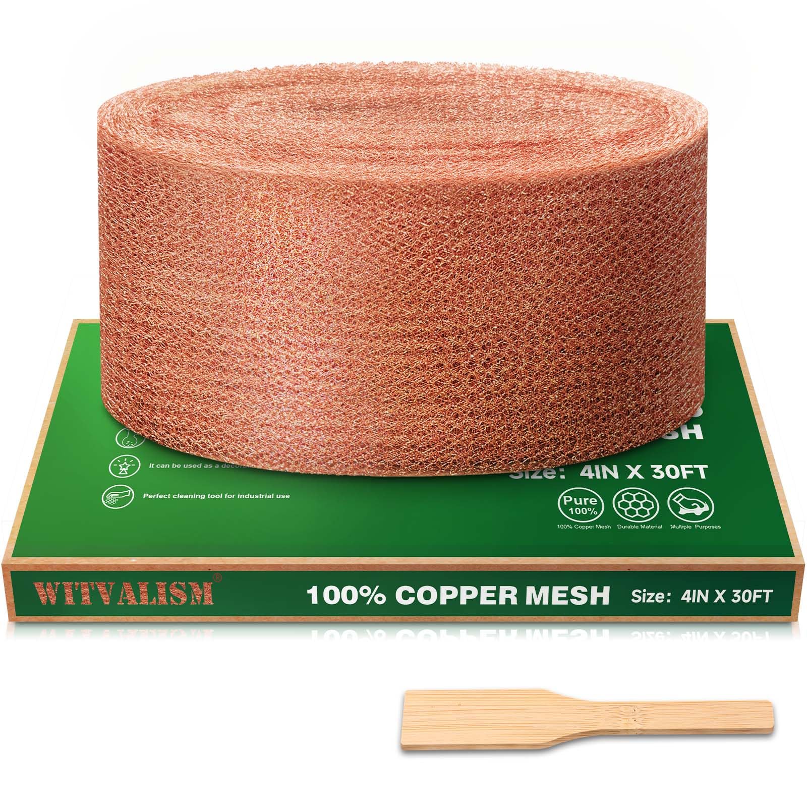 5th Gen Copper Mesh Rodent Control Set, 4in x 30ft Premium Pure Copper Wool | Ru