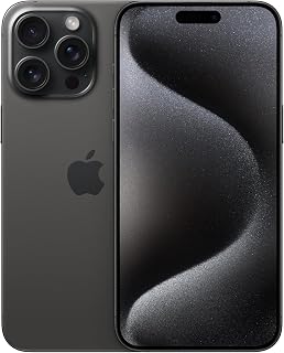 Apple iPhone 15 Pro Max, 256GB, Black Titanium - Unlocked (Renewed)