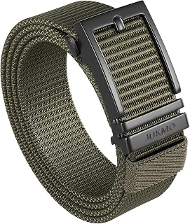 JUKMO Men's Ratchet Golf Nylon Web Belt Automatic Slide Buckle in Gift Box