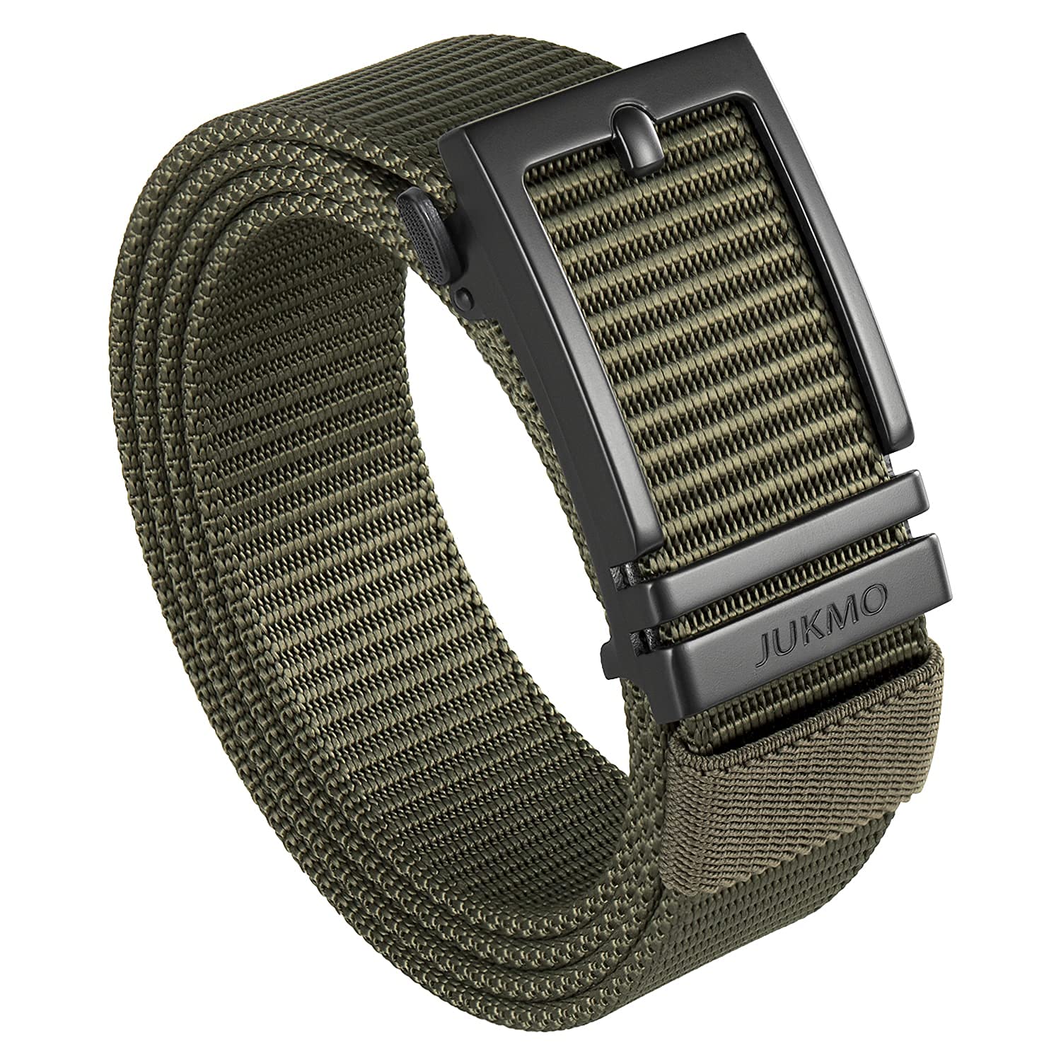 JUKMO Men's Ratchet Golf Nylon Web Belt Automatic Slide Buckle in Gift Box