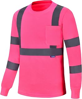 A-SAFETY Safety Shirt,High Visibility Work T Shirt Long Short Sleeve Class 3 (XS-6XL)