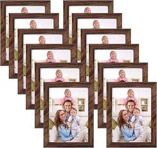 Giftgarden 12er Set Braun Bilderrahmen 13x18 cm, Braune Fotorahmen Collage