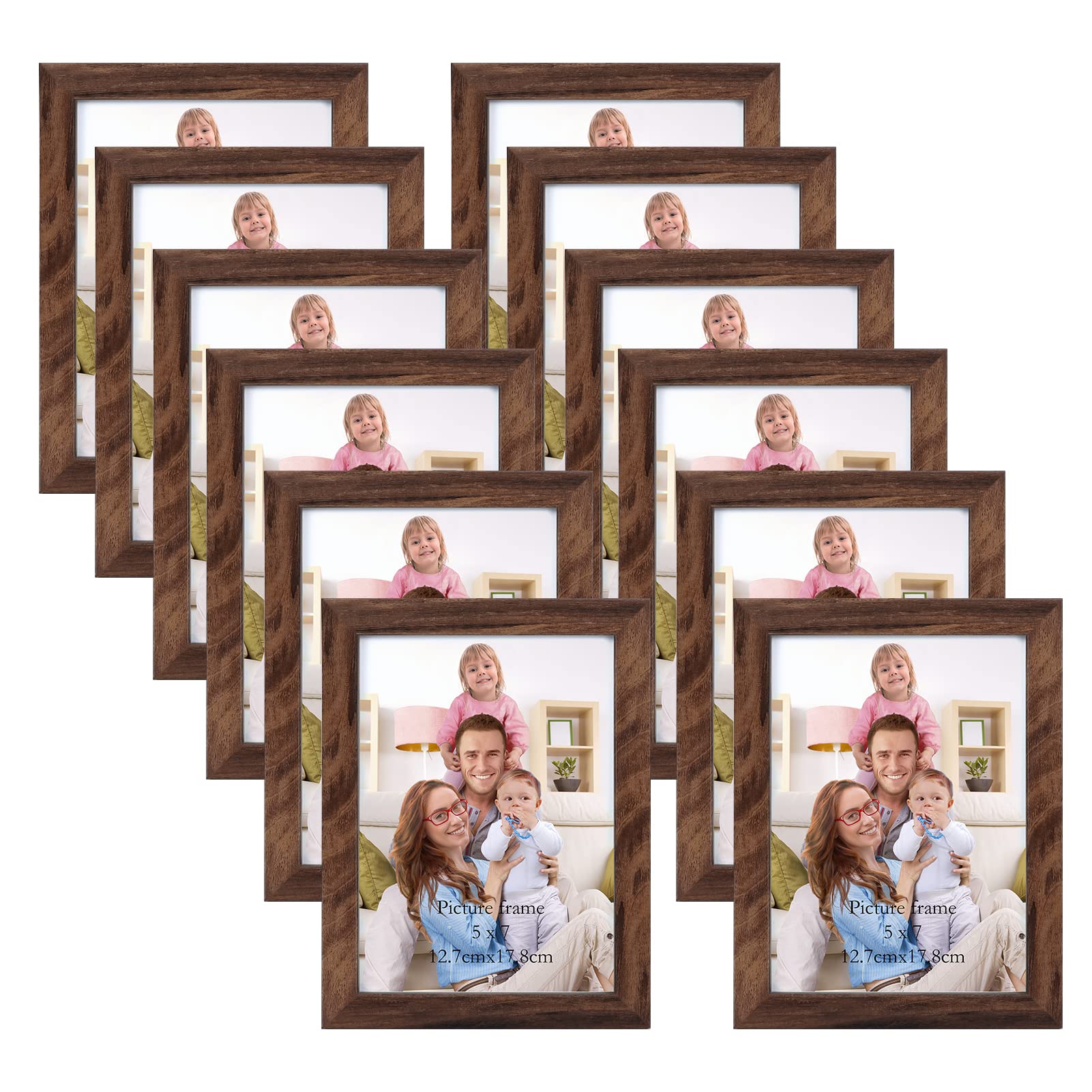 Giftgarden 12er Set Braun Bilderrahmen 13x18 cm, Braune Fotorahmen Collage
