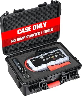 Case for NOCO Boost X GBX75 GB70 - Waterproof Carrying Box with Custom Foam | for 2000A/2500A UltraSafe Jump Starter Charger Cable Accessories, Portable Storage Box for Emergency Travel Trip, Case Only